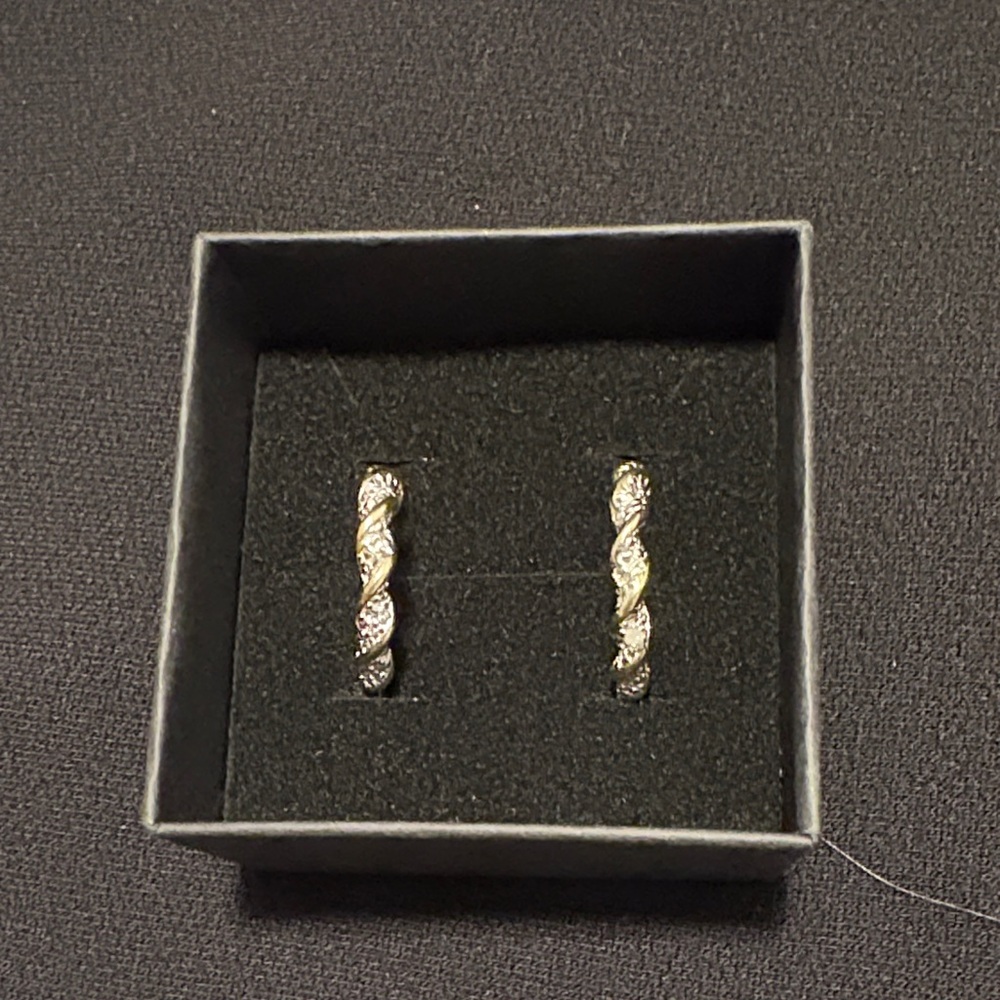 Gold over Sterling  Twisted Hoop Earrings